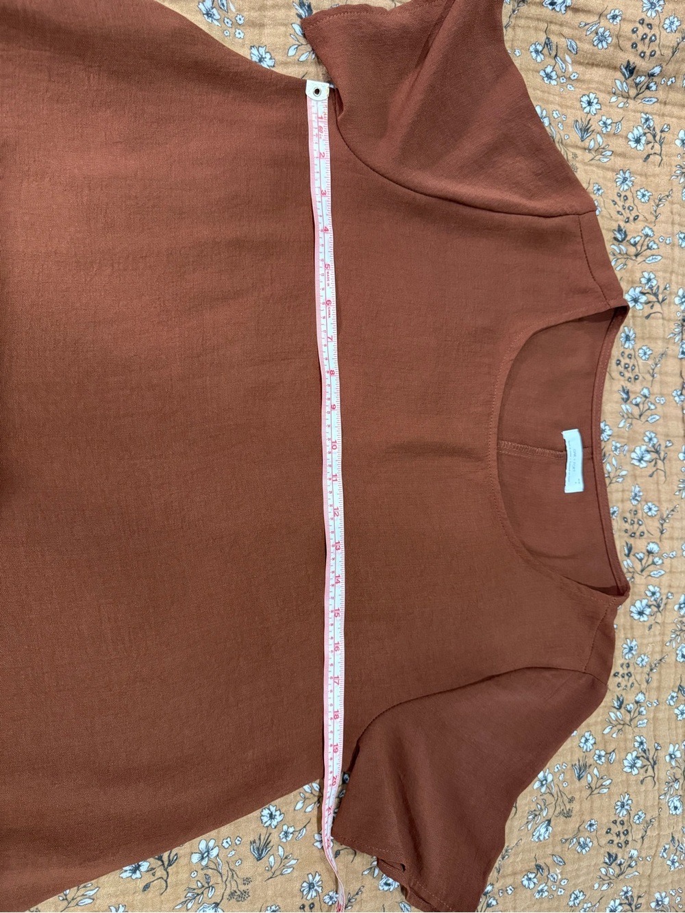 OAK + FORT Minimalist Earthy Flowy Midi Dress Rust Terracotta Brown Size Medium - Picture 7 of 10